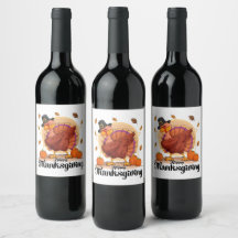 Happy Thanksgiving Typografy Weinlabel