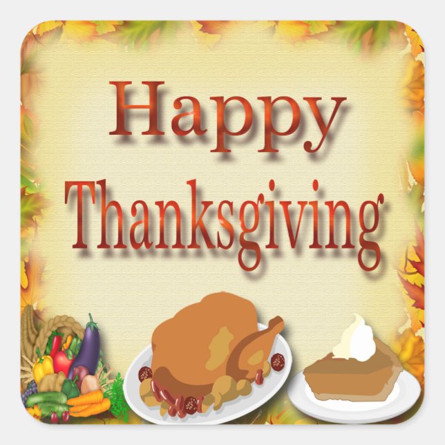 Happy Thanksgiving-Umschlag Aufkleber (Vorderseite)