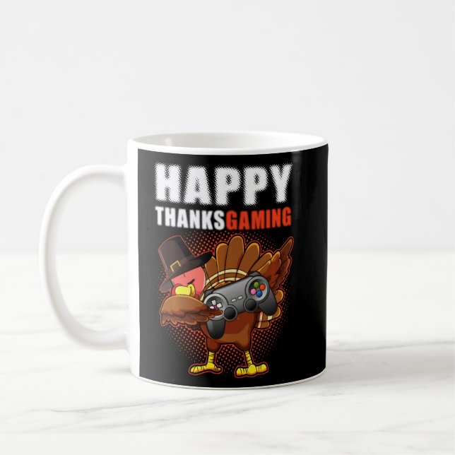Happy Thanksgiving Video Game Dabbing Türkei Pilgr Kaffeetasse (Links)
