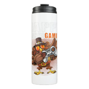 Happy Thanksgiving Video Game Dabbing Türkei Pilgr Thermosbecher