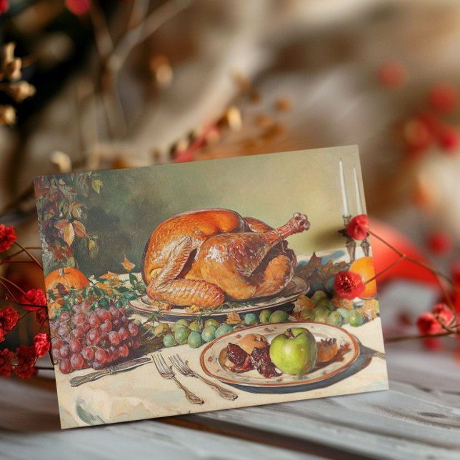 Happy Thanksgiving Vintag Türkei DInner Postkarte (Von Creator hochgeladen)