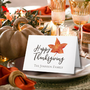 Happy Thanksgiving Wasserfarben Ahornblätterblatt Karte