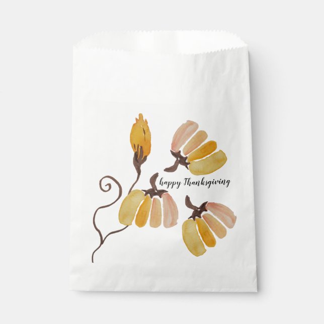 Happy Thanksgiving Watercolor Pumpkin Geschenktütchen (Vorderseite)