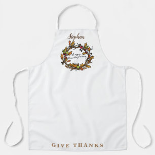 Happy Thanksgiving Wreath Design Holiday Schürze