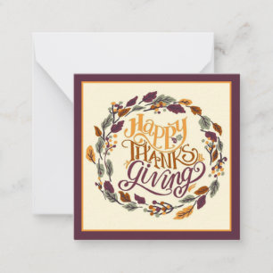 Happy Thanksgiving wreath Mitteilungskarte