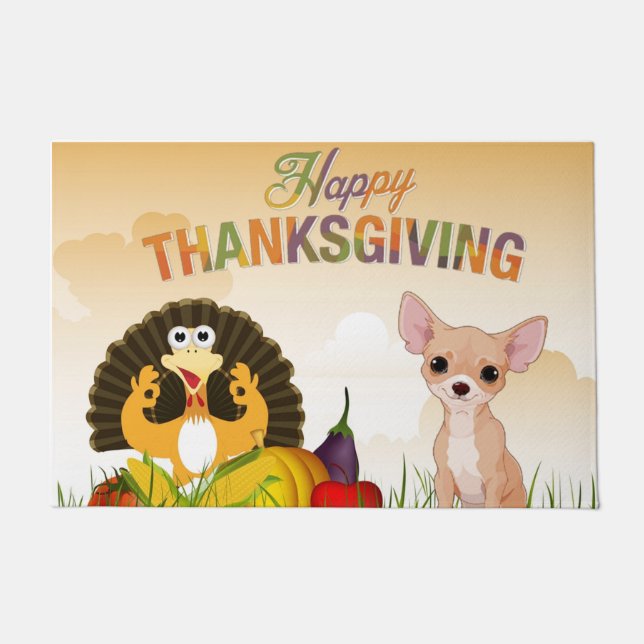 Happy Thanksgivinmg Chihuahua Fußmatte (Vorderseite)