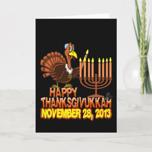 Happy Thanksgivukkah Hanukkah Thanksgiving Cards Feiertagskarte