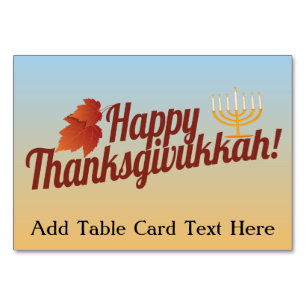 Happy Thanksgivukkah Menorah/Leaf Tischnummer