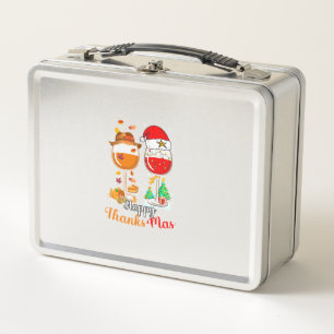 Happy Thanksmas Wine Erntedank Weihnachten Metall Brotdose