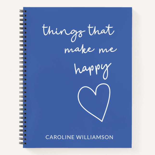 Happy Things Personalisiert Blue Danky Journal Notizbuch (Vorderseite)