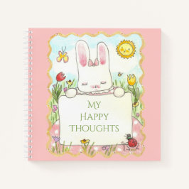 Happy Thoughts Bunny Spiral Notebook Notizbuch
