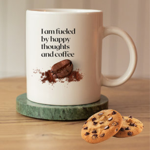 Happy Thoughts Coffee Bean Zitat Kaffeetasse