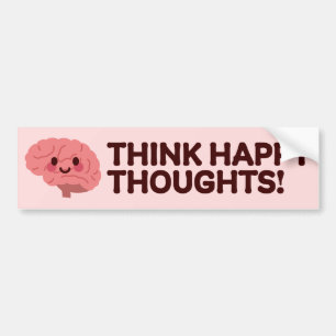 Happy Thoughts - Lächelndes Gehirndesign Autoaufkleber