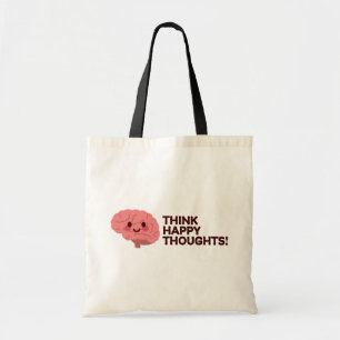 Happy Thoughts - Lächelndes Gehirndesign Tragetasche