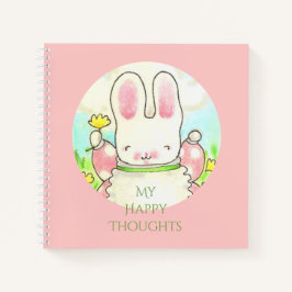 Happy Thoughts Rabbit Spiral Notebook Notizbuch