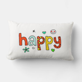 Happy Throw Pillow Lendenkissen