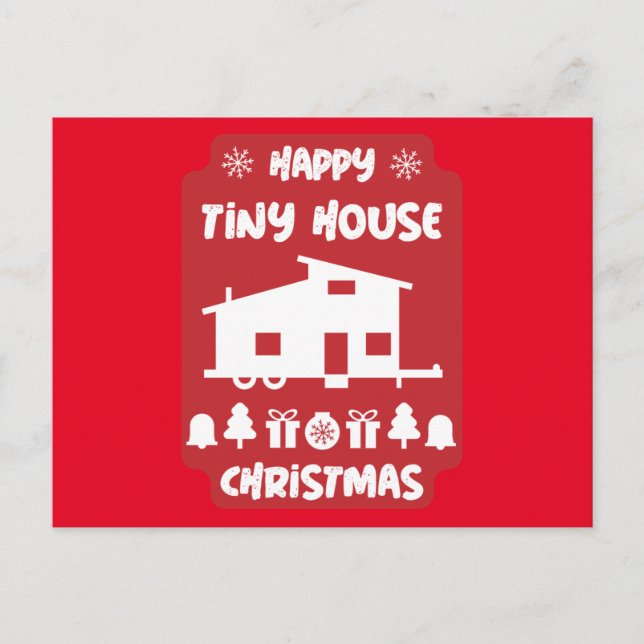Happy Tiny House Christmas Postkarte (Vorderseite)