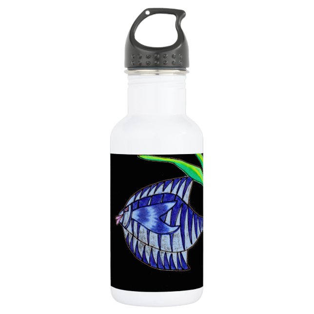 Happy to be Blue Edelstahlflasche (Vorderseite)