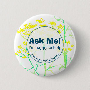 Happy to Help Employee Business Blume Button