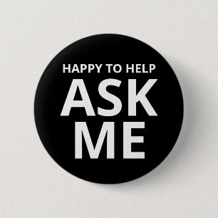 Happy to Help FRAG ME Black Button