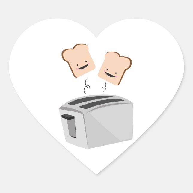 Happy Toaster Herz-Aufkleber (Vorderseite)