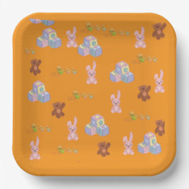 Happy Toddler Birthday orange Pappteller