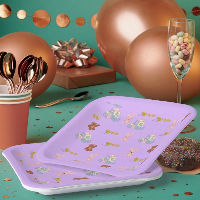 Happy Toddler Birthday pale purple Pappteller (Multi)