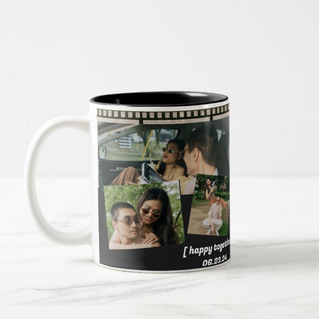 Happy Together - Personalisiertes Foto Tasse mit 3 (Links)