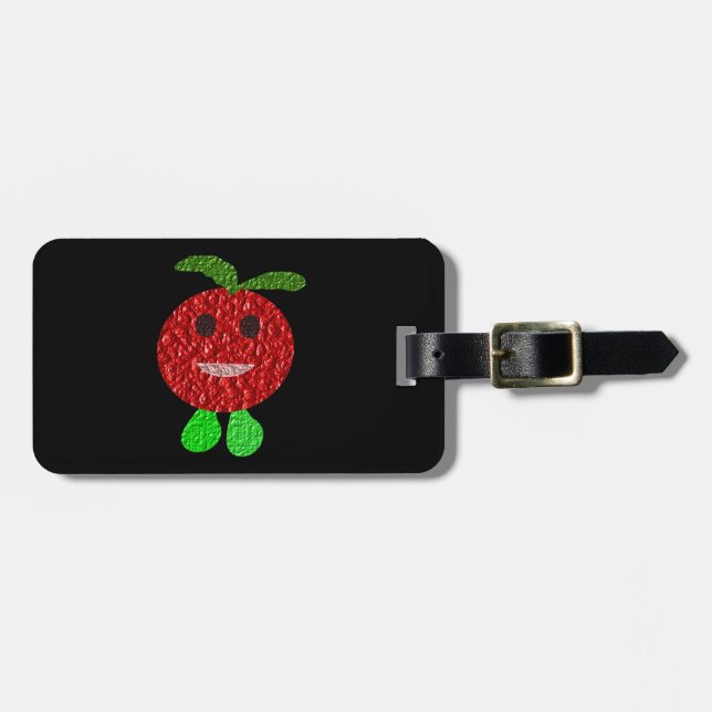 Happy Tomato Custom Luggage Tag Gepäckanhänger (Vorderseite horizontal)