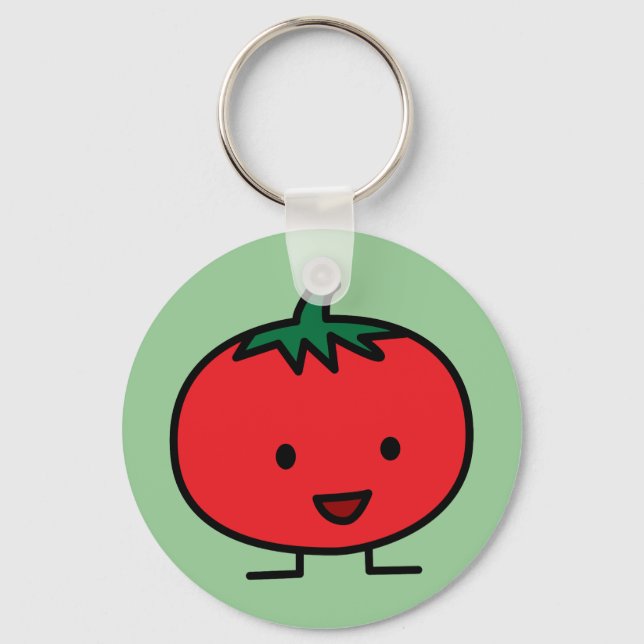 Happy Tomato Red Gemüse Obst Schlüsselanhänger (Vorderseite)