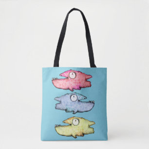 Happy Toothy Colorful Fish Tasche