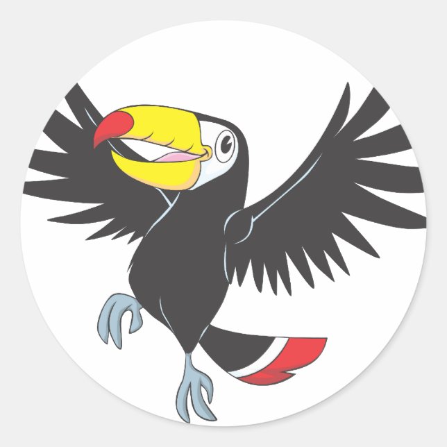 Happy Toucan Runder Aufkleber (Vorderseite)