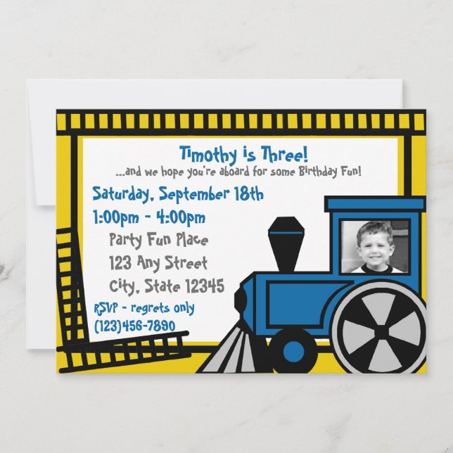 Happy Tracks Railroad Invitation (Devant)