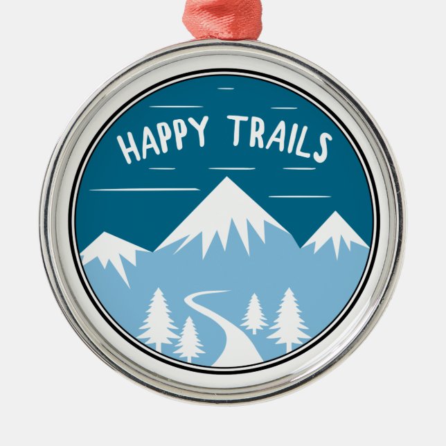 Happy Trails Hiking Ornament Aus Metall (Vorne)