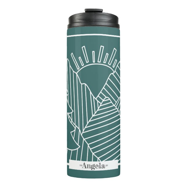 Happy Trails Mountains Szene Personalisiert Thermosbecher (Vorderseite)