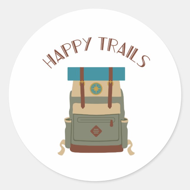 Happy Trails Runder Aufkleber (Vorderseite)