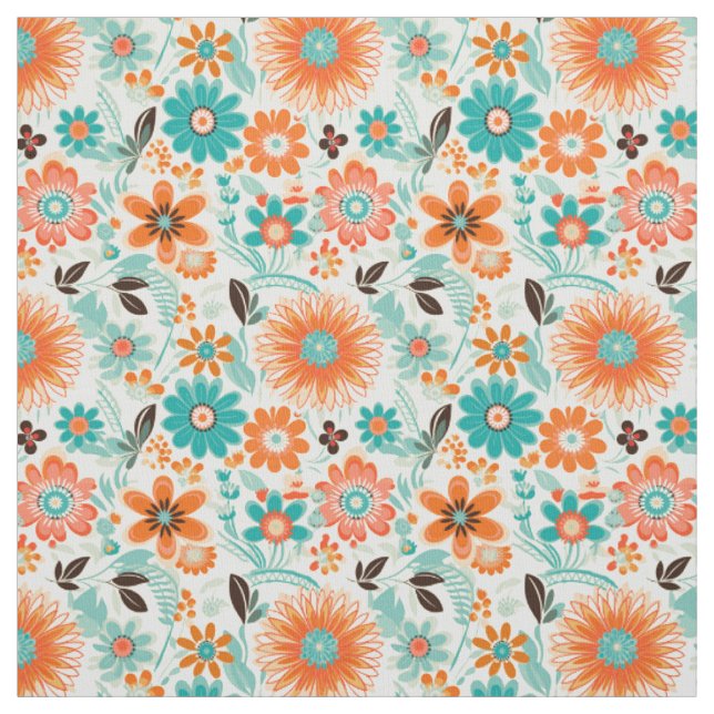 Happy Trendy Retro Floral Stoff (Muster)