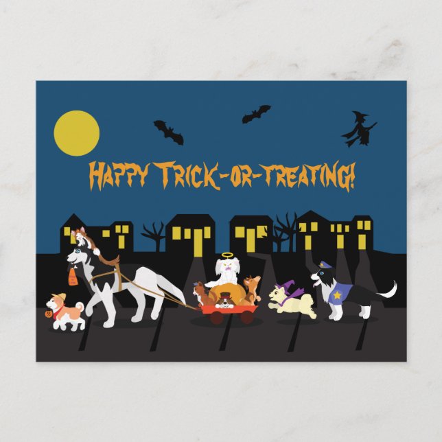 Happy Trick oder Treating! Postkarte (Vorderseite)