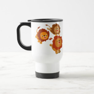 Happy Trio des Niedlichen Cartoon Lions Pendlerisc Reisebecher