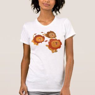 Happy Trio des Niedlichen Cartoon Löwen Frauen T - T-Shirt
