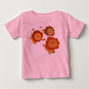 Happy Trio von Niedlichen Cartoon Lions Baby T - S T-shirt