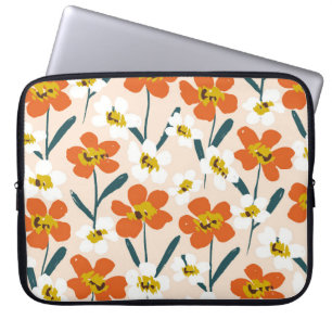 Happy trocken lackierte Blüten nahtlos Vintages Mu Laptopschutzhülle
