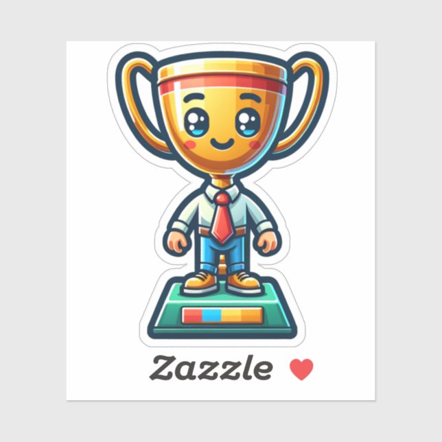 Happy Trophy Sticker für Unternehmen und Finanzexp (Blatt)