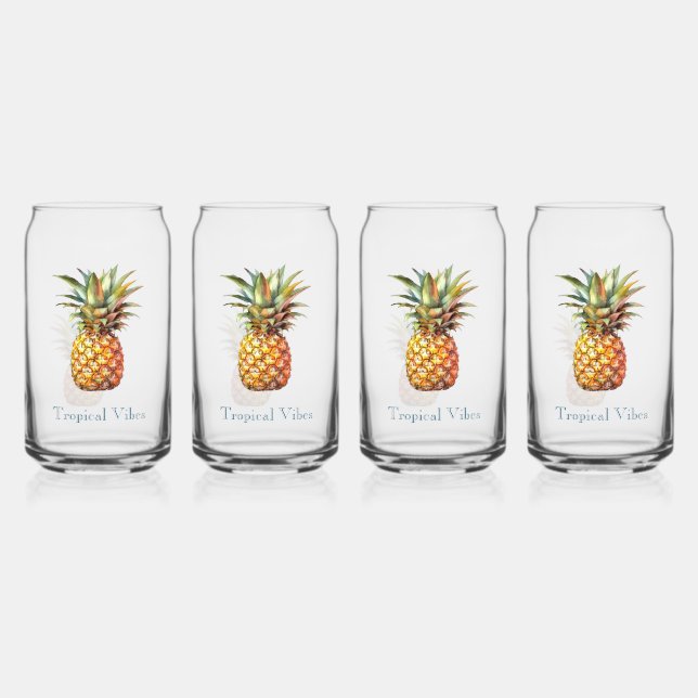 Happy Tropical Pineaple Dosenglas (Vorderseite)