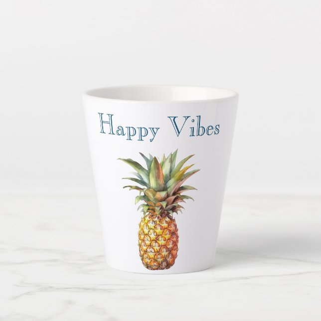 Happy Tropical Pineaple Milchtasse (Vorderseite)