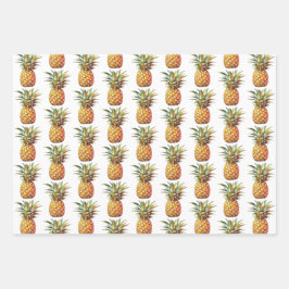Happy Tropical Pineapples Geschenkpapier Set