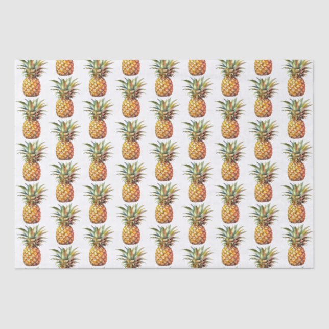 Happy Tropical Pineapples Seidenpapier (Vorderseite)