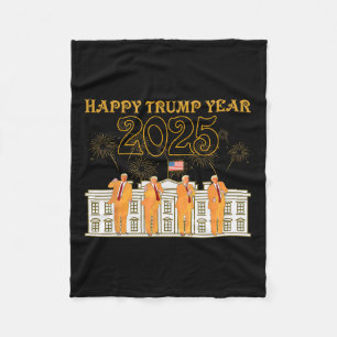 Happy Trump Year Party 2025 Weiße Haus Neuer Präsi Fleecedecke