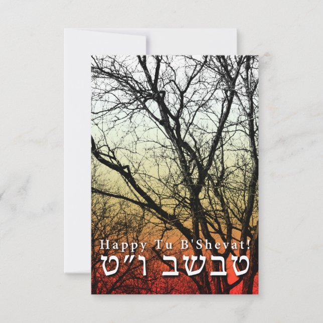 Happy Tu B’Shevat! : Jüdischer Arbour-Tag Einladung (Vorderseite)
