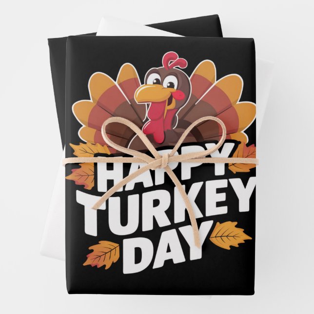 Happy Turkey Day Erntedank Day Holiday Geschenk Geschenkpapier Set (Beispiel)